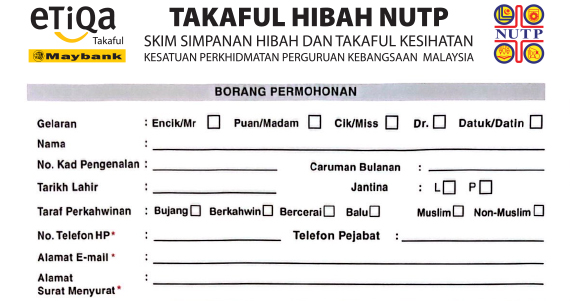 Borang Takaful Hibah